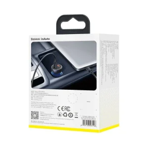 شارژر فندکی باسئوس مدل TZCCKX_0G به همراه کابل تبدیل USB-C
