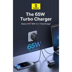 شارژر دیواری 65 وات بیسوس مدل Cube Pro 65W