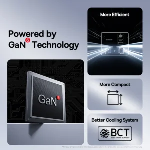 شارژر رومیزی 100 وات 3 پورت بیسوس مدل  100W Super GaN  به همراه کابل  USB-C