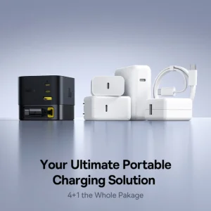 شارژر رومیزی 100 وات 3 پورت بیسوس مدل  100W Super GaN  به همراه کابل  USB-C