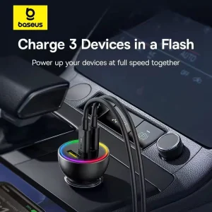 شارژر فندکی 152.5 وات بیسوس مدل BSCC-ZX-CCL به همراه کابل USB-C