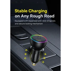 شارژر فندکی 152.5 وات بیسوس مدل BSCC-ZX-CCL به همراه کابل USB-C