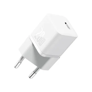 شارژر دیواری 20 وات بیسوس مدل GAN5 mini به همراه کابل تبدیل usb-c