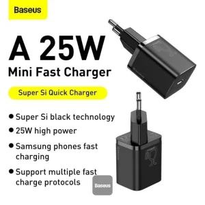 شارژر دیواری باسئوس مدل Super SI tzccsup-l01 به همراه کابل USB-C