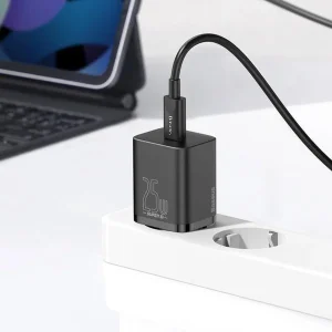 شارژر دیواری باسئوس مدل Super SI tzccsup-l01 به همراه کابل USB-C
