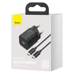 شارژر دیواری باسئوس مدل Super SI tzccsup-l01 به همراه کابل USB-C
