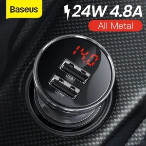 شارژر فندکی باسئوس مدل TZCCBX-0G به همراه کابل تبدیل microUSB/ USB-C / لایتنینگ