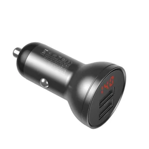 شارژر فندکی باسئوس مدل TZCCBX-0G به همراه کابل تبدیل microUSB/ USB-C / لایتنینگ