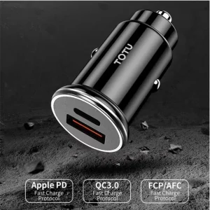 شارژر فندکی توان 30 وات دو پورت توتو مدل DCCPD06