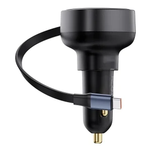 شارژر فندکی 60 وات بیسوس مدل Retractable به همراه کابل USB-C