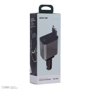 شارژر فندکی 30 وات دو پورت گرین لاین مدل GNRCC50WBK