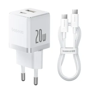شارژر دیواری 20 وات بیسوس مدل 20W Palm به همراه کابل USB-C
