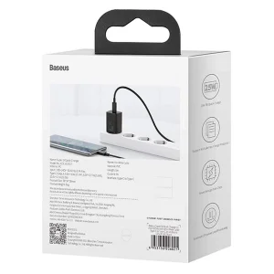 شارژر دیواری باسئوس Quick Charger 25W به همراه کابل تبدیل  usb-c