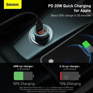 شارژر فندکی باسئوس مدل CCJD 40W