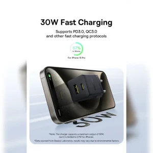 شارژر دیواری 30 وات بیسوس مدل Palm 30W  به همراه کابل USB-C