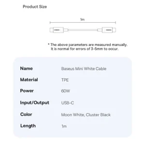 شارژر دیواری 30 وات بیسوس مدل Palm 30W  به همراه کابل USB-C