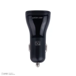 شارژر فندکی 30 وات 2 پورت گرین لاین مدل GNRCC50WBK به همراه کابل USB-C به USB-C به طول 1 متر