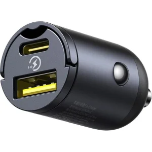 شارژر فندکی 30 وات دو پورت بیسوس مدل Tiny Star VCHXX-UC