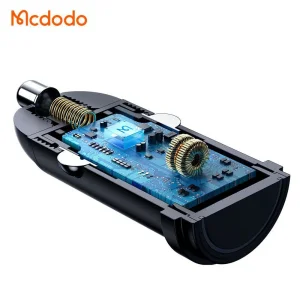 شارژر فندکی 30 وات مک دودو مدل MCA8 به همراه کابل تبدیل USB-C به لایتنینگ