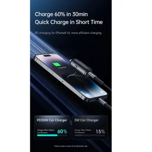 شارژر فندکی 30 وات مک دودو مدل MCA8 به همراه کابل تبدیل USB-C به لایتنینگ