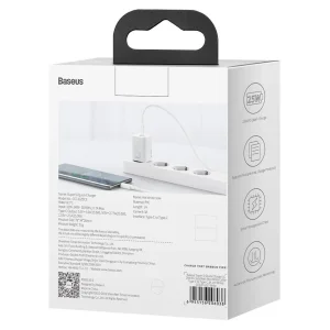 شارژر دیواری باسئوس مدل CCSUP-L02 به همراه کابل تبدیل USB-C