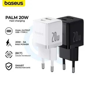 شارژر دیواری 20 وات دو پورت بیسوس مدل CCZC20UE  به همراه کابل usb-C