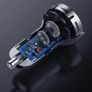 شارژر فندکی  باسئوس مدل Car Charger Suit-24W به همراه کابل تبدیل microUSB/ USB-C / لایتنینگ