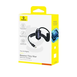 شارژر فندکی 30 وات بیسوس مدل B-TinSTC به همراه کابل USB-C