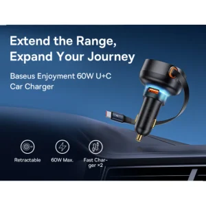 شارژر فندکی 60 وات بیسوس مدل  CCTXP-UC