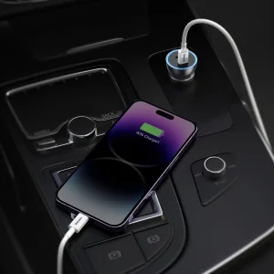 شارژر فندکی 60 وات بیسوس مدل Dual USB-C CGJM000213