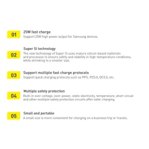 شارژر دیواری باسئوس مدل Super Si 25W