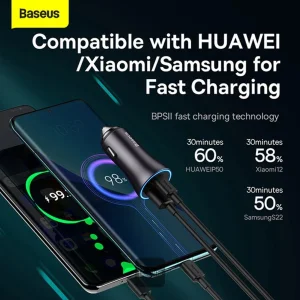 شارژر فندکی 60 وات بیسوس مدل CCJDZ-MC 60W