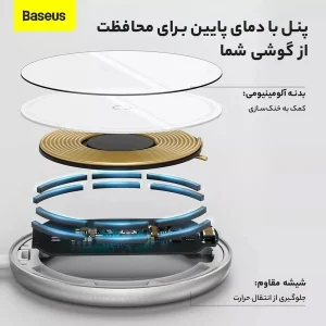 شارژر بی‌سیم 15 وات بیسوس مدل BS-W522