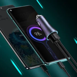 شارژر فندکی باسئوس مدل tzccjd-0g به همراه کابل تبدیل USB-C