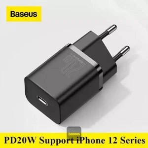 شارژر دیواری باسئوس مدل TZCCSUP-20W به همراه کابل تبدیل لایتنینگ