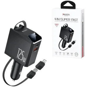 شارژر فندکی 125 وات سه پورت یسیدو مدل Y71
