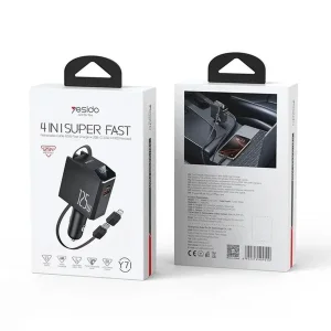 شارژر فندکی 125 وات سه پورت یسیدو مدل Y71