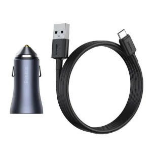 شارژر فندکی باسئوس  مدل TZCCJD-40W به همراه کابل تبدیل USB-C