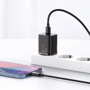شارژر دیواری 20 وات بیسوس مدل Quick Charger 20W به همراه کابل لایتنینگ
