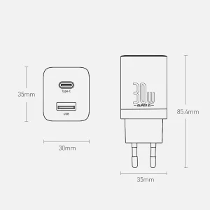 شارژر دیواری باسئوس مدل Super Si Pro 30W