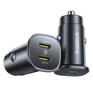 شارژر فندکی 30 وات 2 پورت بیسوس مدل GoTrip BS-C15C2