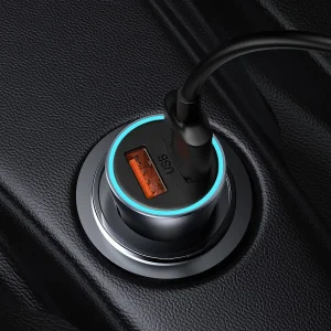 شارژر فندکی باسئوس مدل tzccjd-a0g به همراه کابل تبدیل USB-C