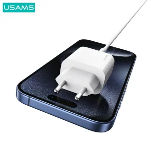 شارژر دیواری 20 وات یوسمز مدل CC226 به همراه کابل تبدیل لایتنینگ