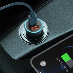 شارژر فندکی باسئوس مدل Golden Contactor Pro به همراه کابل تبدیل USB-C