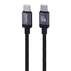 شارژر فندکی 60 وات دو پورت یسیدو مدل Y72 به همراه کابل USB-C