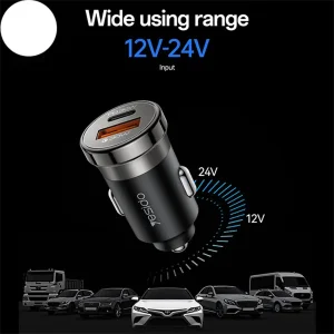 شارژر فندکی 60 وات دو پورت یسیدو مدل Y72 به همراه کابل USB-C