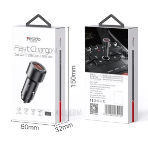 شارژر فندکی یسیدو مدل Yesido Y43 Car Charger