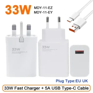 آداپتور شارژر شیائومی مدل MDY_11_EY به همراه کابل تبدیل USB-C