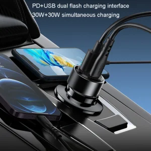 شارژر فندکی 60 وات یسیدو مدل Y55 به همراه کابل USB-C