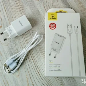 شارژر دیواری یوسمز مدل T21 به همراه کابل تبدیل microUSB